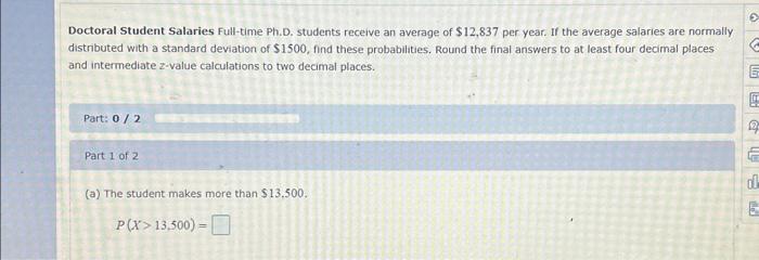 Solved Doctoral Student Salaries Full-time Ph.D. students | Chegg.com
