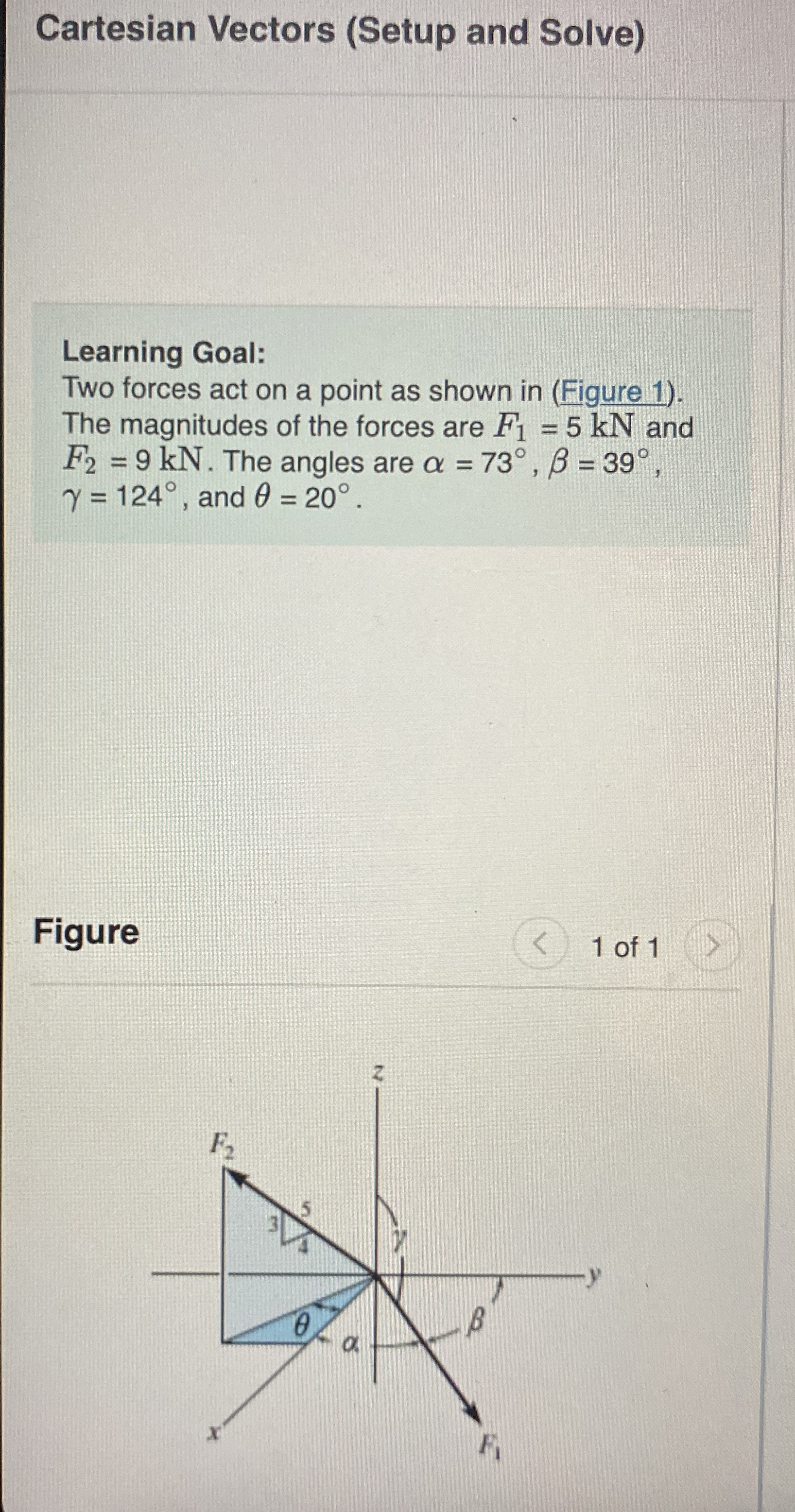 Solved Cartesian Vectors (Setup and Solve)Learning Goal:Two | Chegg.com