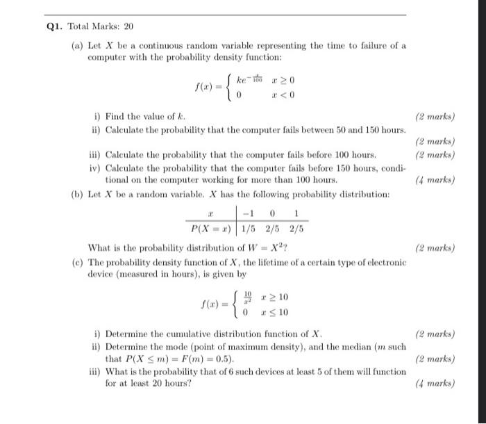 Solved (a) Let X Be A Continuous Random Variable | Chegg.com