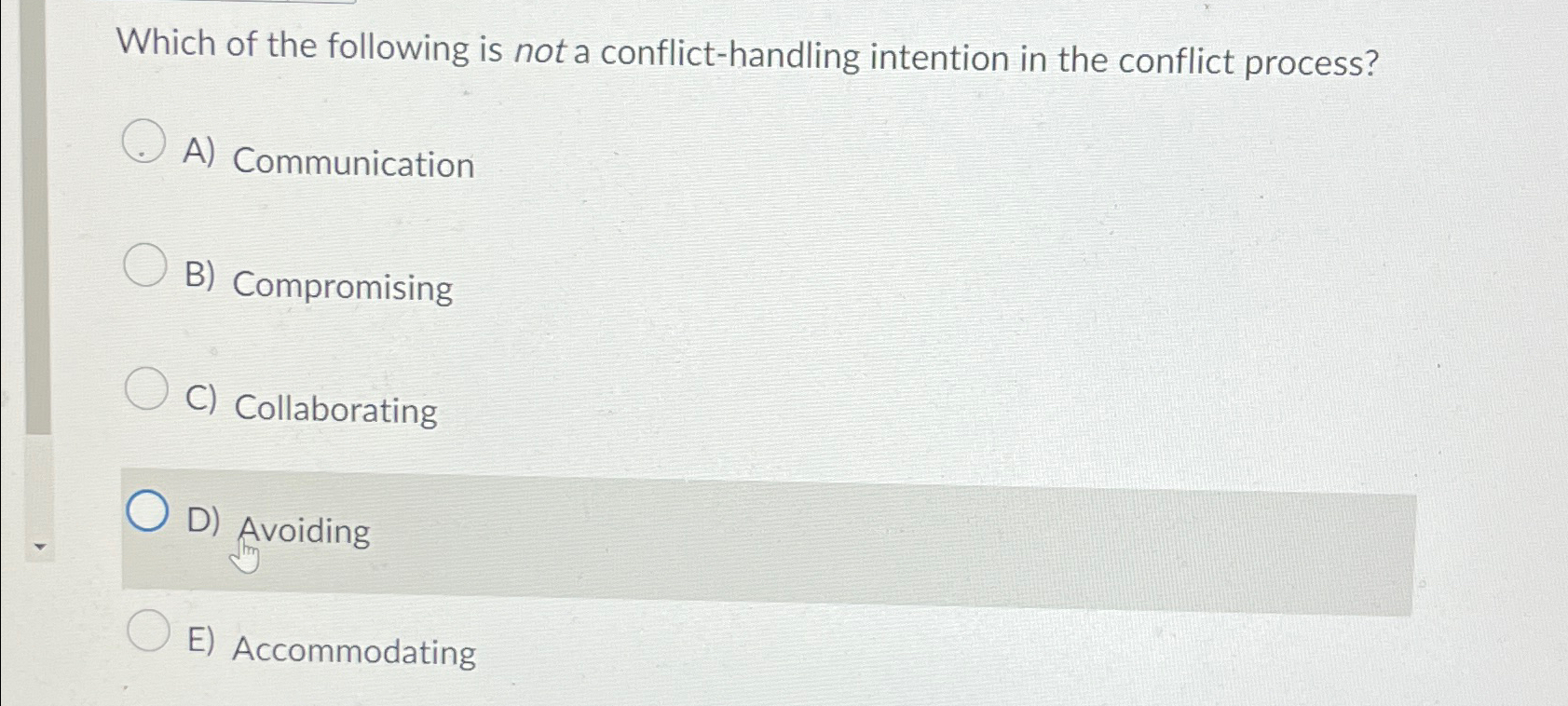 Solved Which of the following is not a conflict-handling | Chegg.com