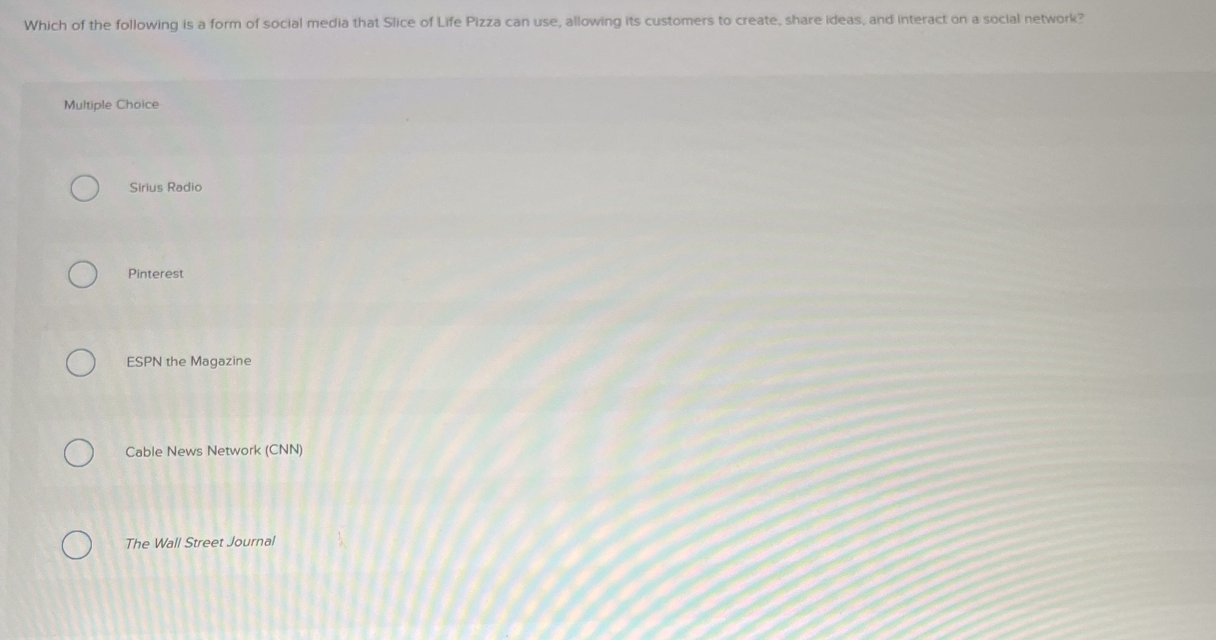 Solved Which of the following is a form of social media that | Chegg.com