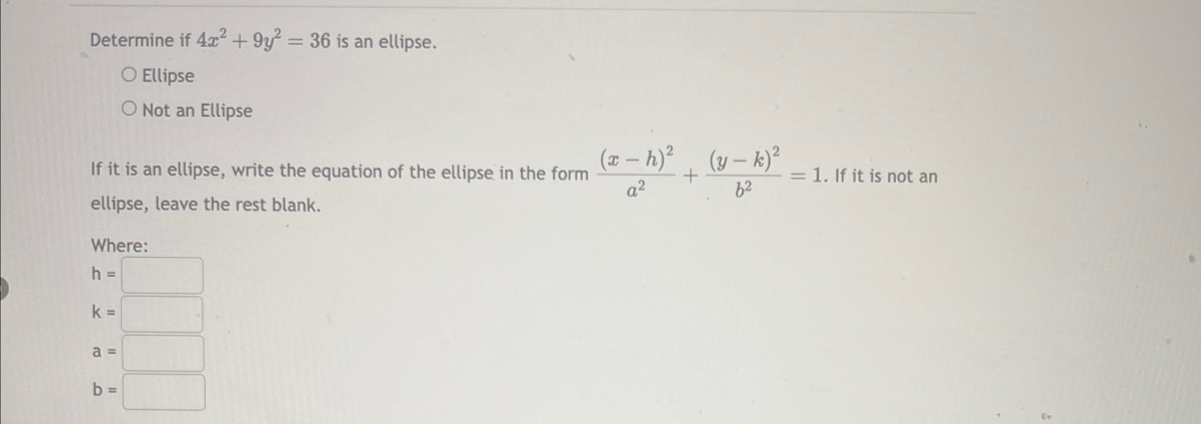 x 2 9 y 2 4 1 ellipse