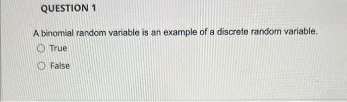 Solved A binomial random variable is an example of a | Chegg.com