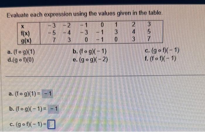 Solved Evaluate each expression using the values given in | Chegg.com