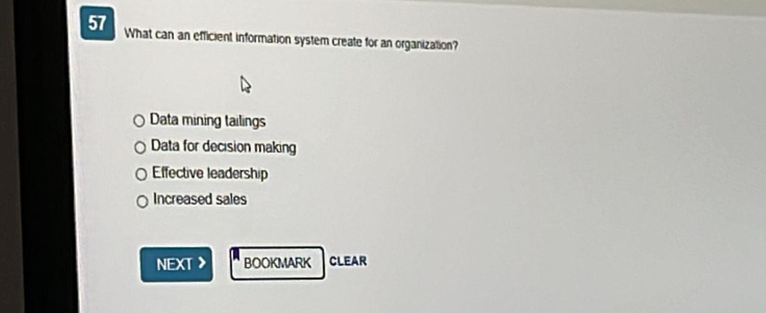 Solved What can an eflicient information system create for | Chegg.com