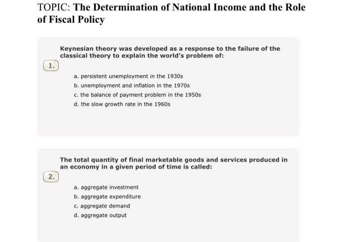 classical theory of income determination