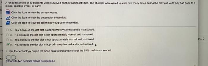 Solved OL Y A random sample of 10 students were surveyed on | Chegg.com
