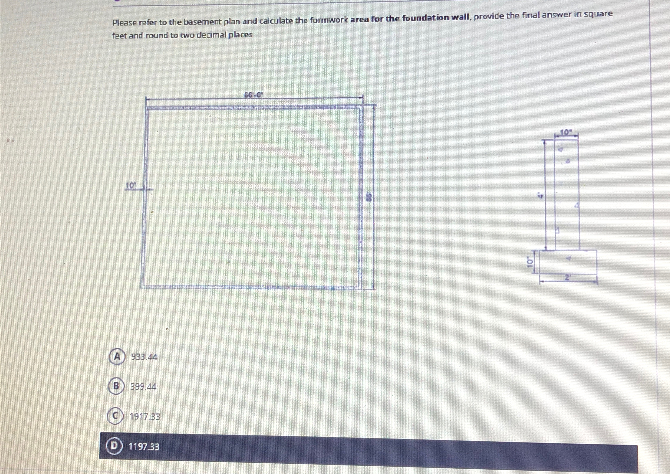 Solved Please refer to the basement plan and calculate the | Chegg.com