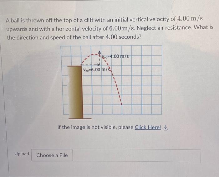 Solved A ball is thrown off the top of a cliff with an