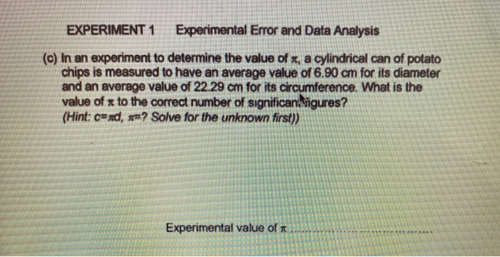 2. Expressing Experimental Error (a) If the accepted | Chegg.com