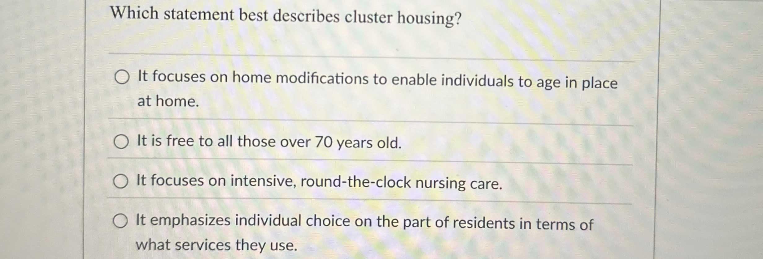 Solved Which statement best describes cluster housing?It