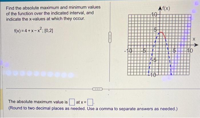 Solved find the absolute minimum value as well. the absolute | Chegg.com