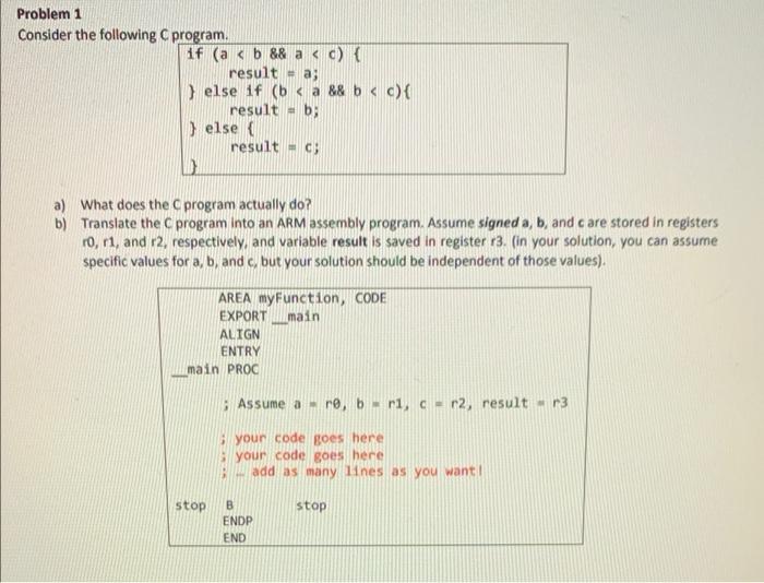 Solved Problem 1 Consider The Following Program. If (a