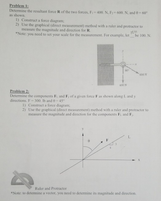 Solved Problem 1: Determine The Resultant Force R Of The Two | Chegg.com