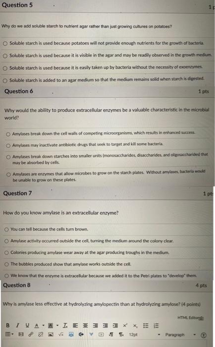 Solved Question 5 15 Why do we add soluble starch to | Chegg.com
