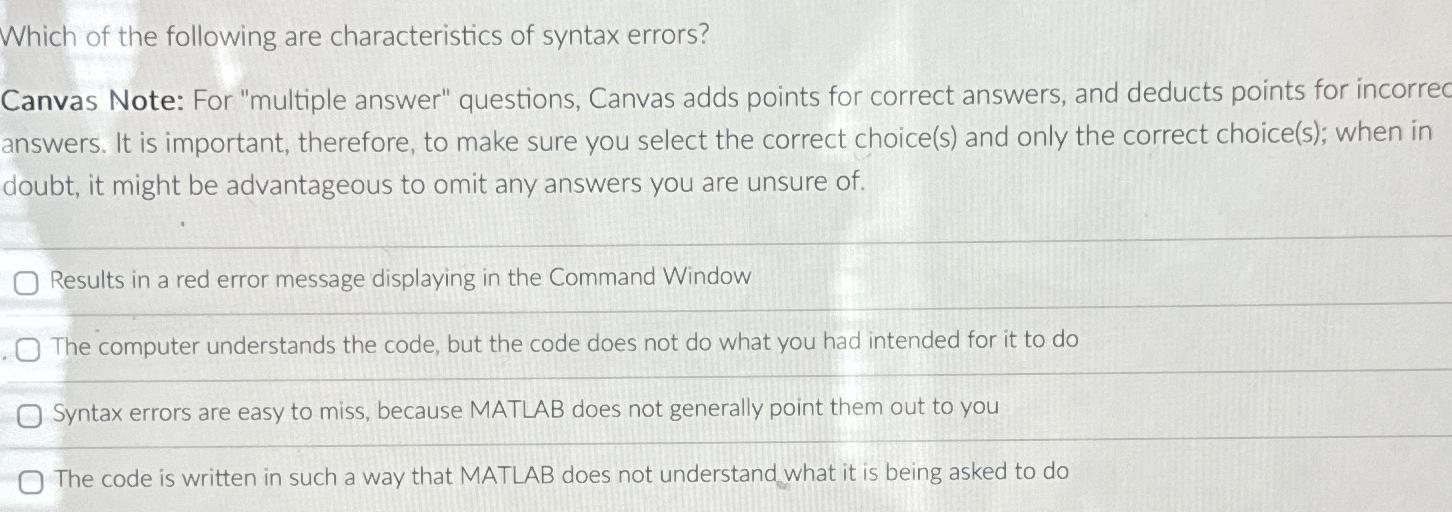 Solved Which of the following are characteristics of syntax | Chegg.com