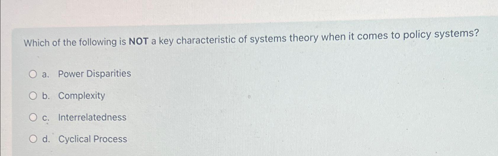 Solved Which of the following is NOT a key characteristic of | Chegg.com