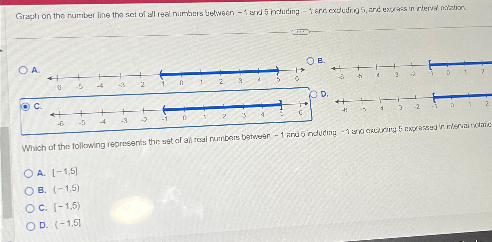 Solved Graph on the number line the set of all real numbers | Chegg.com