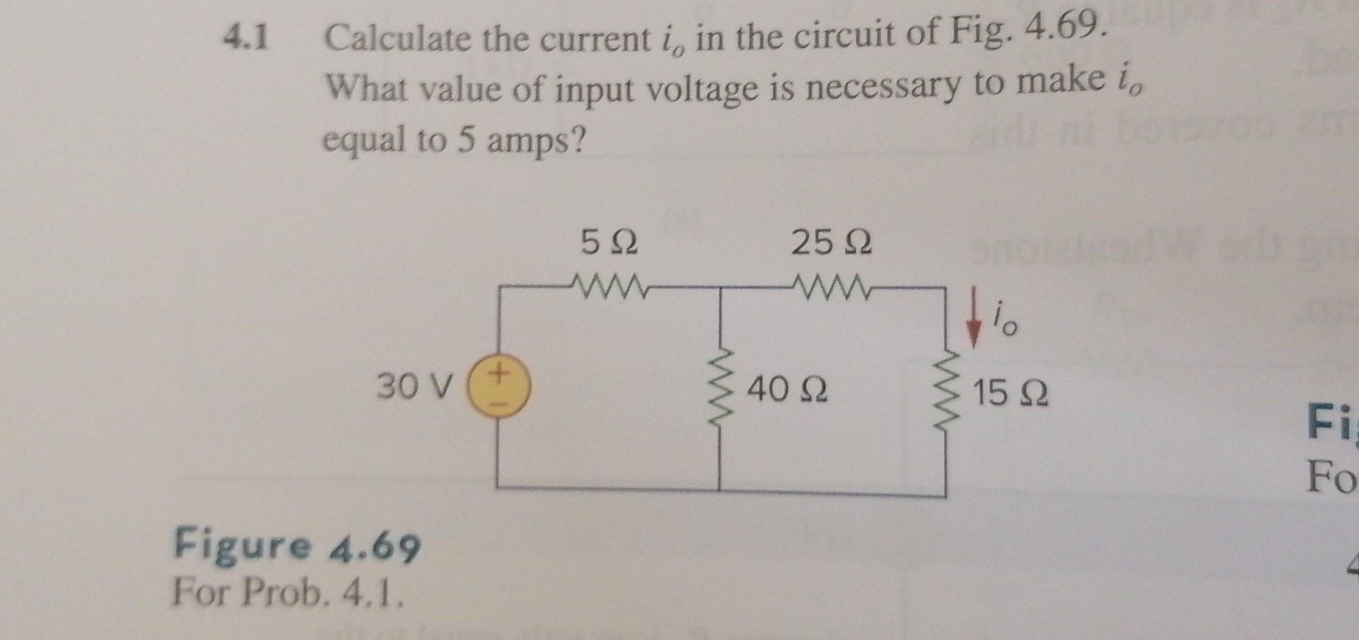 Solved 4.1 Calculate the current io in the circuit of Fig. | Chegg.com