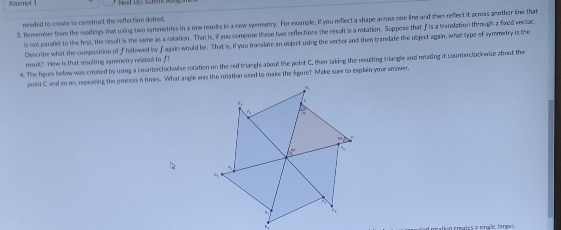 Solved needed to create to construct the refection dotted. | Chegg.com