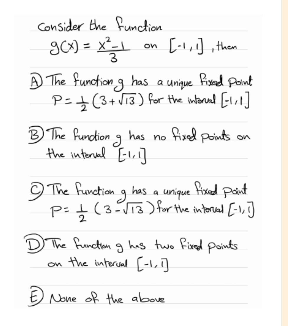 Solved on Consider the function g(x) = xent [-1, 1] , then 7 | Chegg.com