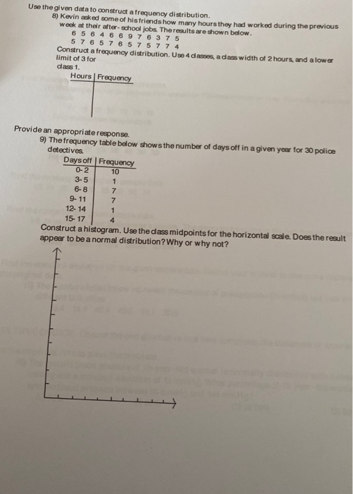 Solved Use the given data to construct a frequency | Chegg.com