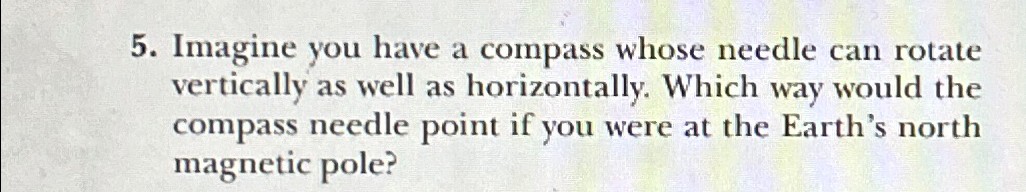 Solved Imagine you have a compass whose needle can rotate | Chegg.com