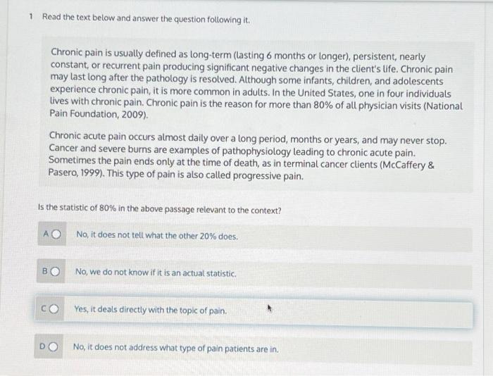 Solved 1 Read The Text Below And Answer The Question | Chegg.com