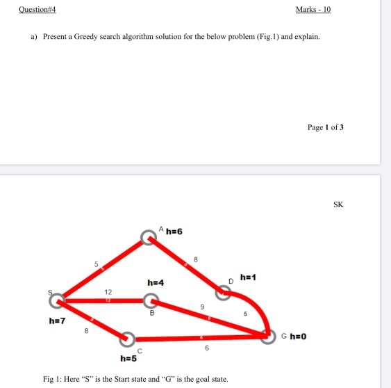 Solved Question#4 Marks - 10 a) Present a Greedy search | Chegg.com