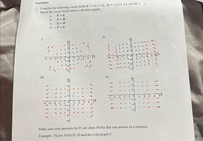 Solved 1. Consider The Following Vector Fields | Chegg.com