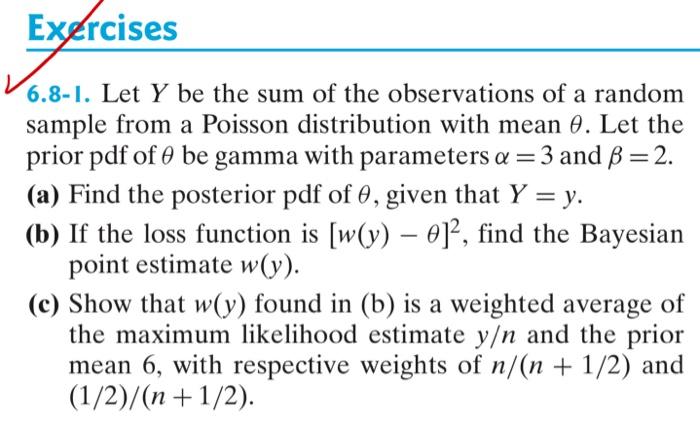 Solved 6.8-1. Let Y be the sum of the observations of a | Chegg.com