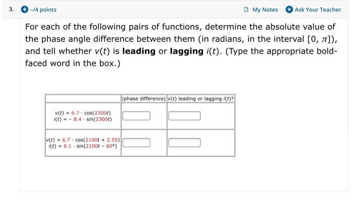 Solved B My Notes 3. -14 points Ask Your Teacher For each of | Chegg.com