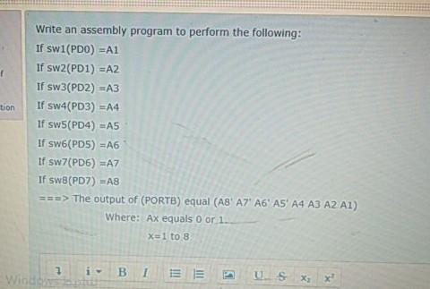 Solved tion Write an assembly program to perform the | Chegg.com
