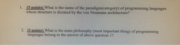 Solved 1. (5 points) What is the name of the | Chegg.com