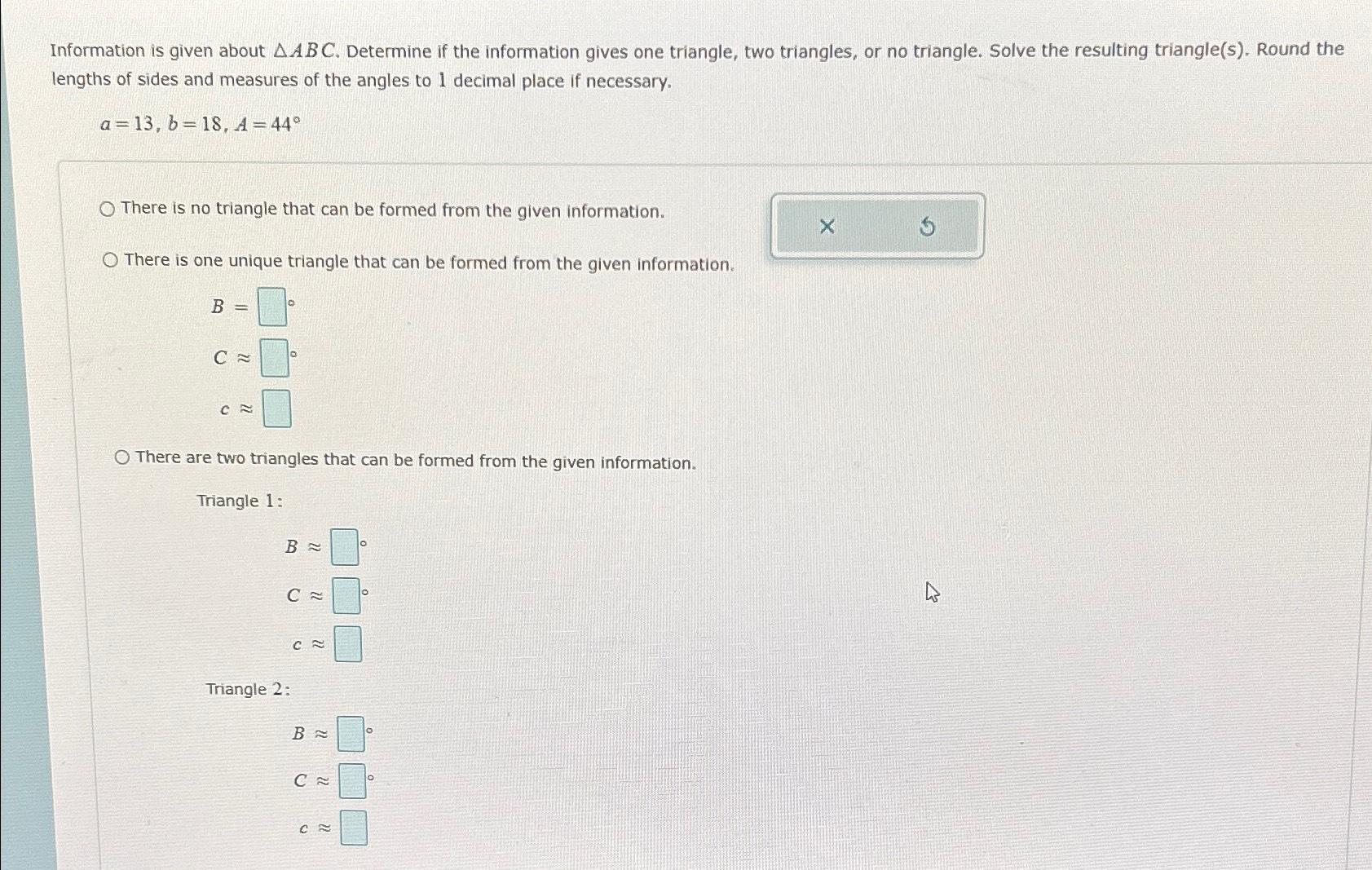 Solved Information is given about ????ABC. ﻿Determine if the | Chegg.com