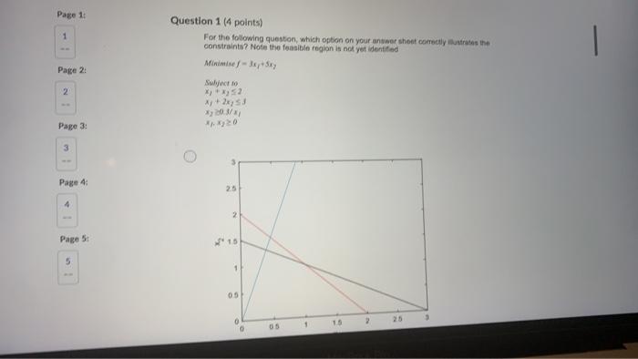 Solved Page 1 1 Question 1 (4 points) For the following | Chegg.com