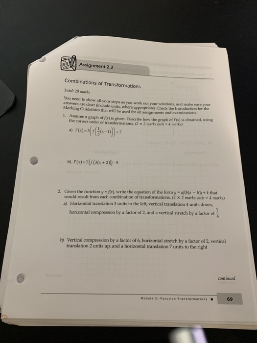 Solved Assignment 2.2 Combinations of Transformations Total: | Chegg.com