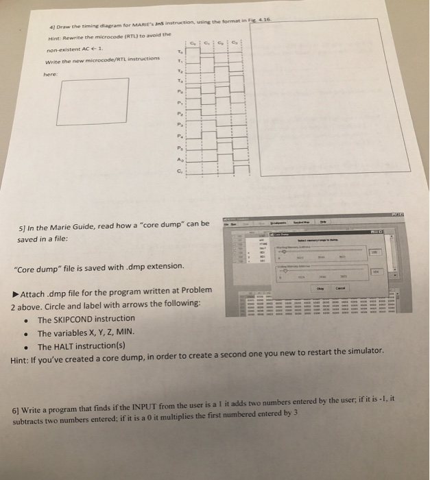 41 Draw the timing diagram for MARIE's Jns | Chegg.com