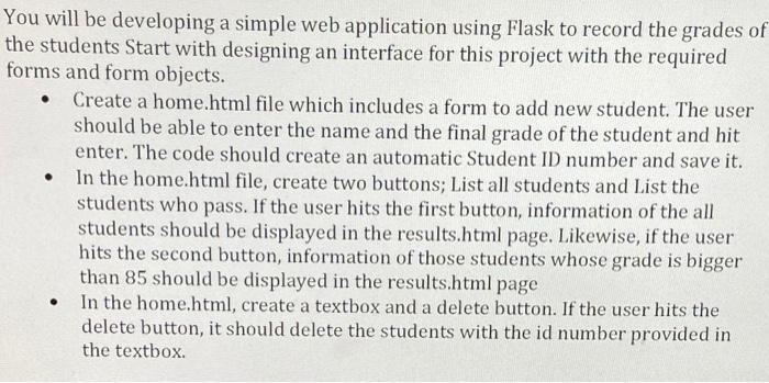 Solved you will be developing a simple web application chegg