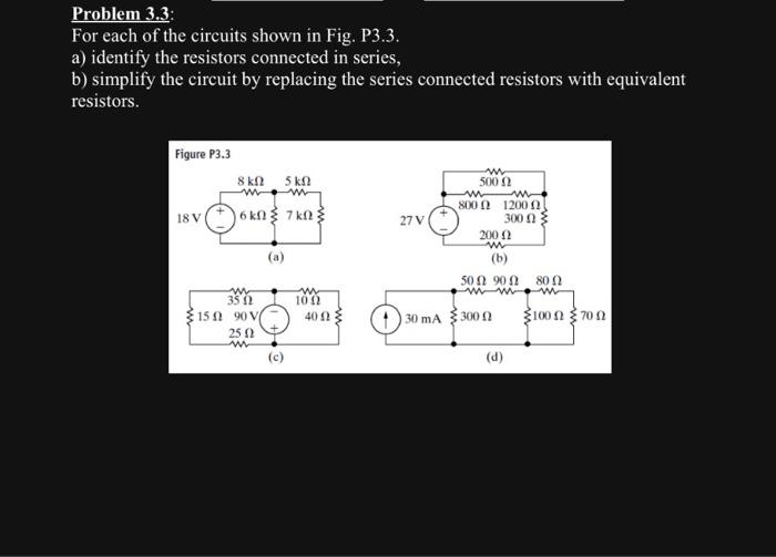 Solved Problem 3.3: For each of the circuits shown in Fig. | Chegg.com