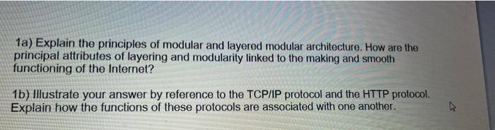 Solved 1a) Explain The Principles Of Modular And Layered | Chegg.com