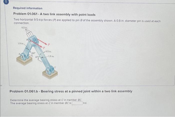 Solved Required information Problem 01.061 - A two link | Chegg.com