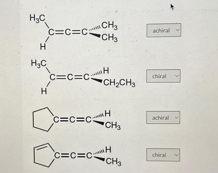 Solved Achiral Chiral Achiral | Chegg.com