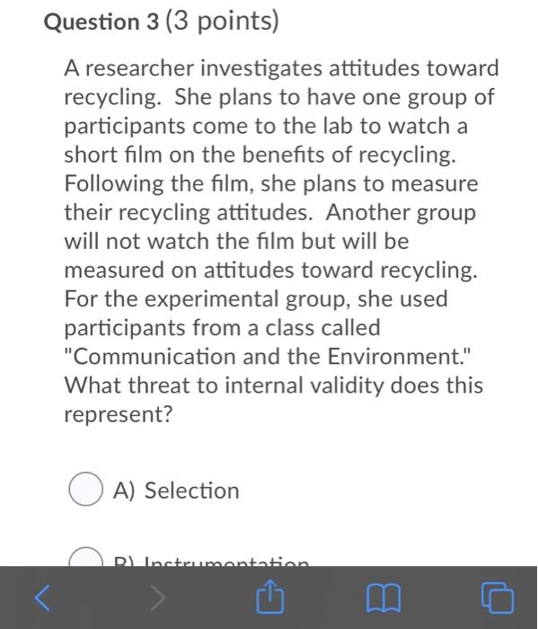 Solved Question 1 (3 points) Saved Which of the following | Chegg.com