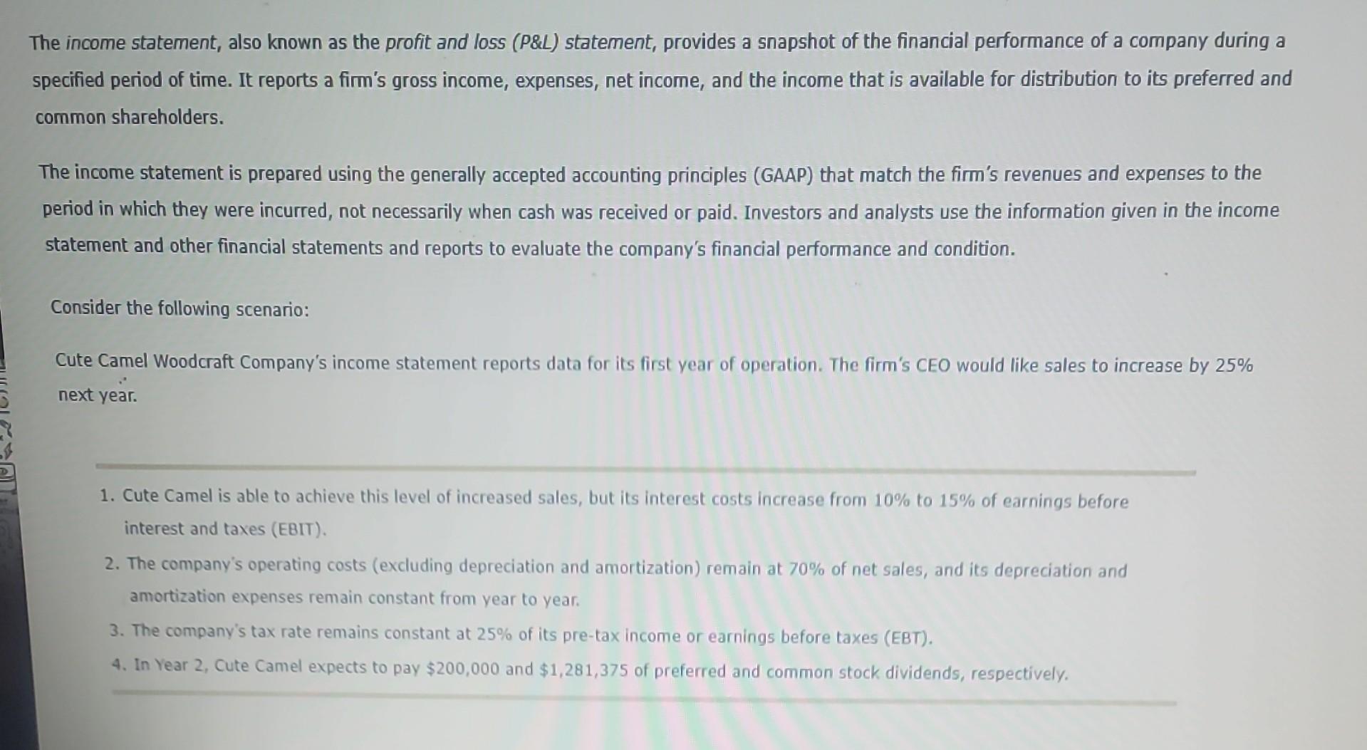 Solved The income statement, also known as the profit and | Chegg.com