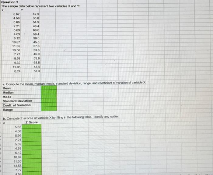 Solved Question 2 The sample data below represent two | Chegg.com