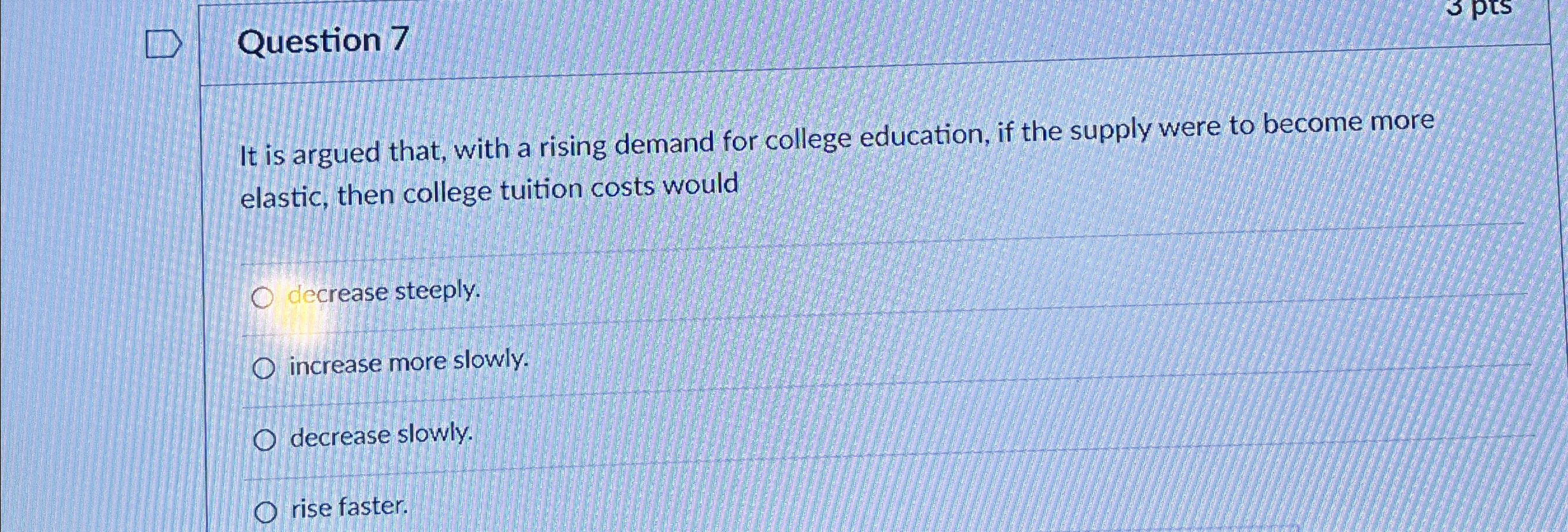 Solved Question 7It is argued that, with a rising demand for | Chegg.com