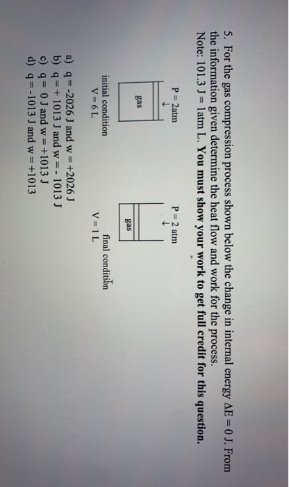 5 For The Gas Compression Process Shown Below The Chegg Com
