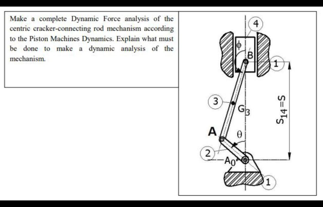 Solved 4 Make a complete Dynamic Force analysis of the | Chegg.com