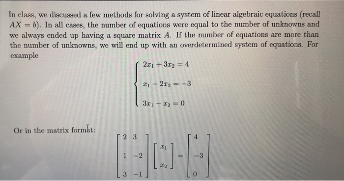 How To Solve Overdetermined System Of Equations In Matlab - Tessshebaylo